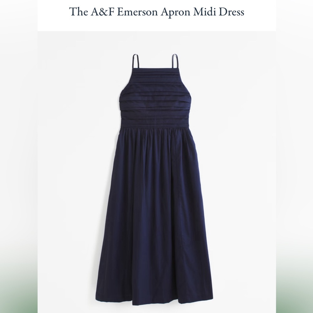 The A&F Emerson Apron Midi Dress - XL - Navy